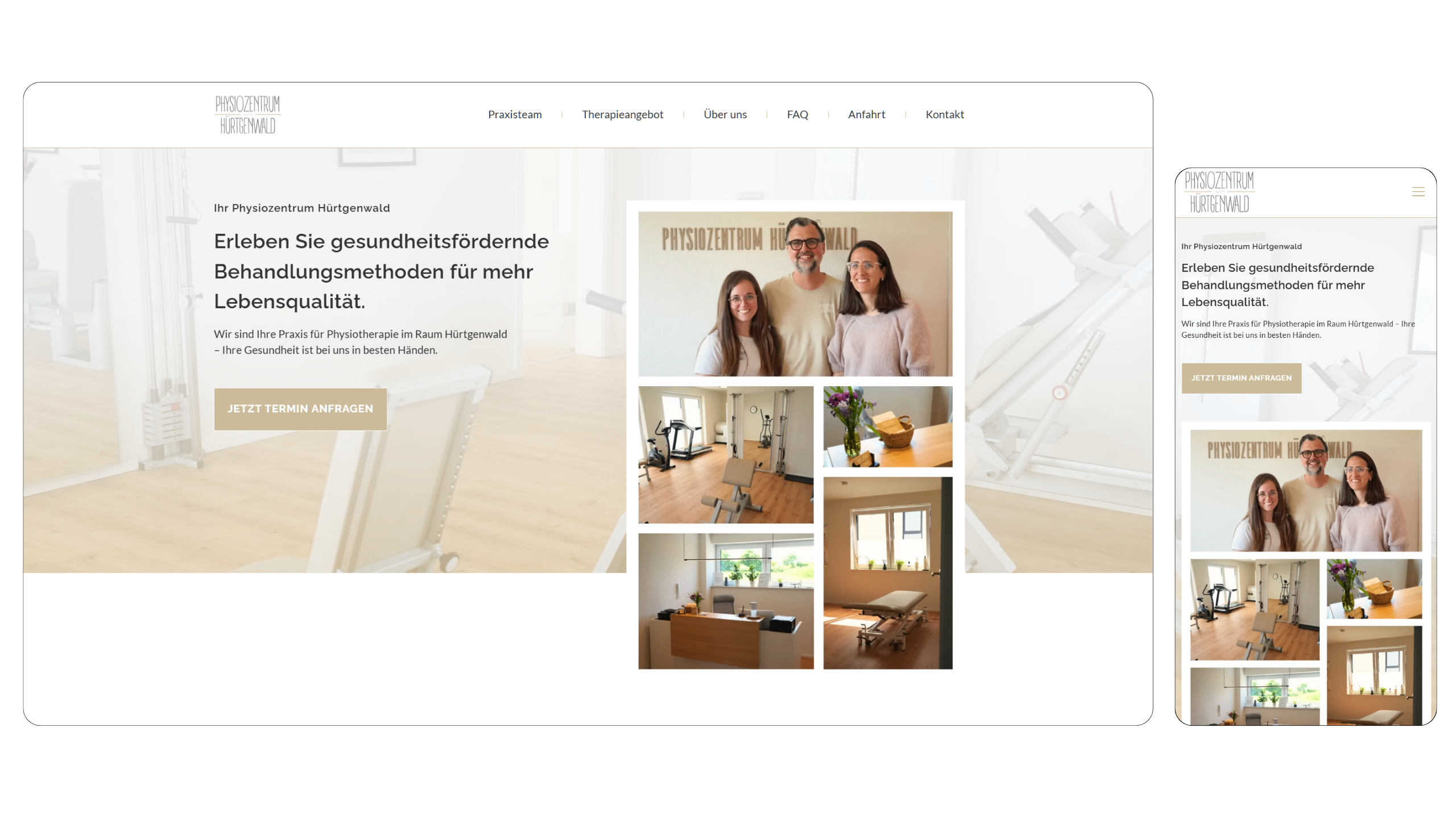 Website Physiozentrum Hürtgenwald – Webdesign von HeartPages